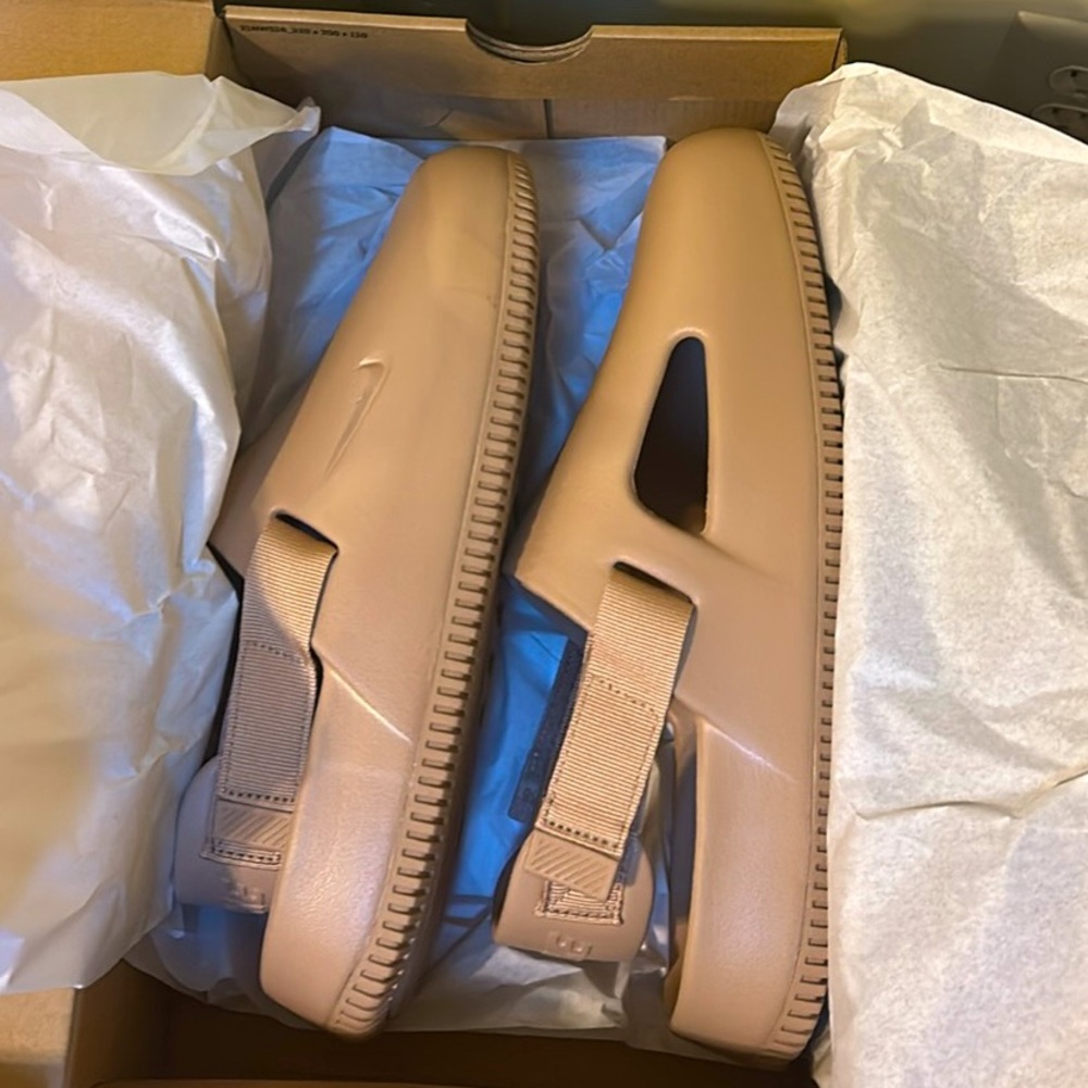 Nike calm Mules (Hemp color-way)